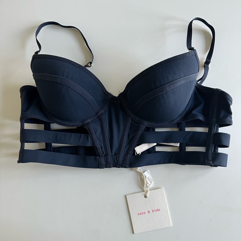 Sass & Bide Women's navy Intimate Bra top medium nwt